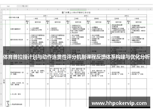 体育普拉提计划与动作连贯性评分机制课程反馈体系构建与优化分析